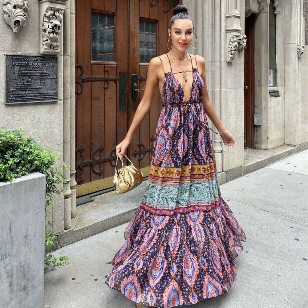 Zara Paisley Print Flowy Maxi Dress - Picture 5 of 16